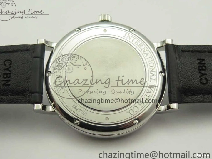 MIROTIME 0518 Supportive Portofino Automatic SS AF 1:1 Best Edition White Dial on Black Croco Leather Strap A 7184
